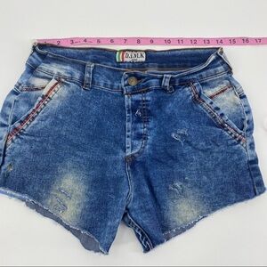 D.Y.M.K denim high rise distressed cutoff  shorts